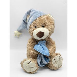 Toys R Us Sleepy Bedtime Teddy Bear 11" Stuffed Plush Lovey Security Blanket Boy